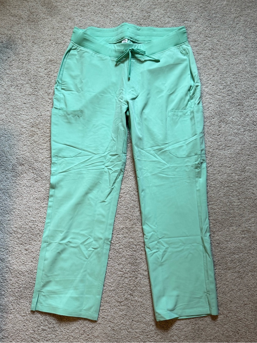 Women's Straight Leg Drawstring scrub Pants in Mint Green